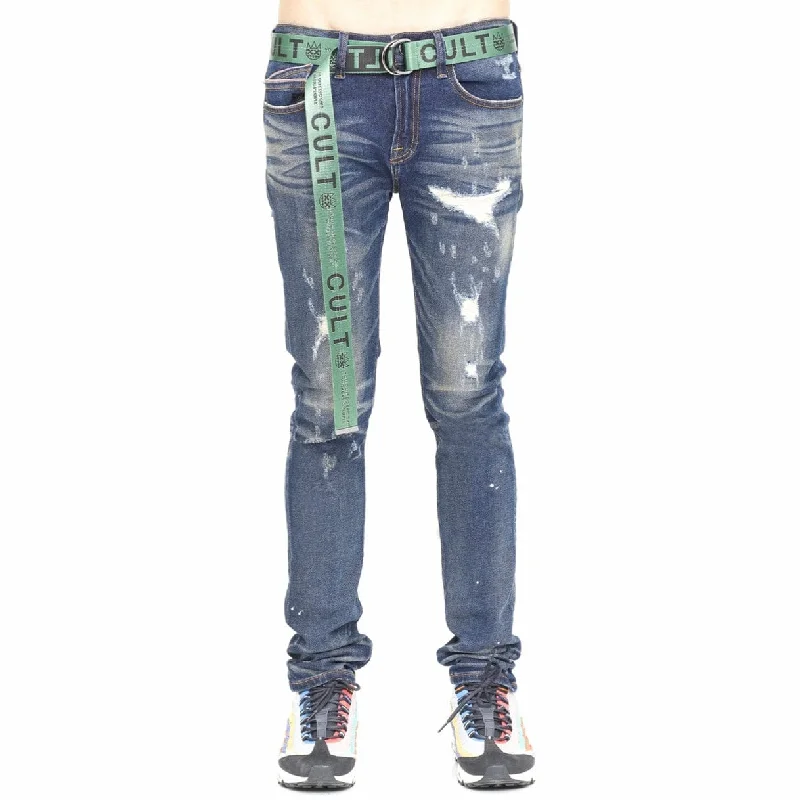 Cult Of Individuality Punk Super Skinny Belted Jean (Reyn) 621B12-SS04O Relaxed Men's Australian  Relaxed Men's Australian 