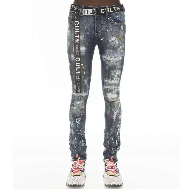 Cult Of Individuality Punk Super Skinny Stretch Denim (Chaos) 622A3-SS04F Cozy Men's Sherpa Cozy Men's Sherpa