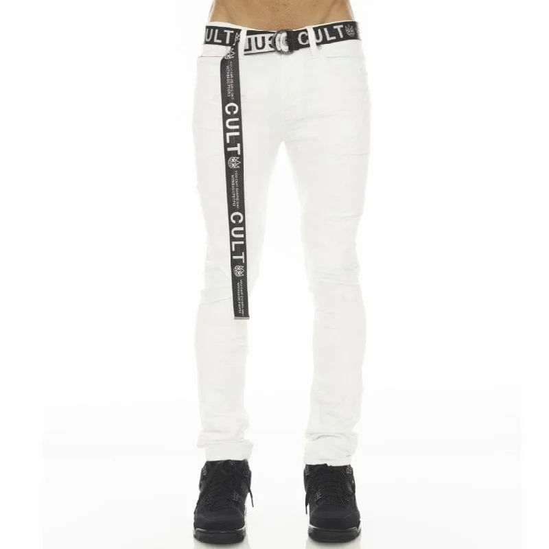 Cult Of Individuality Punk Super Skinny Stretch (White Grunge) 622A5-SS04R Edgy Men's Punk Edgy Men's Punk