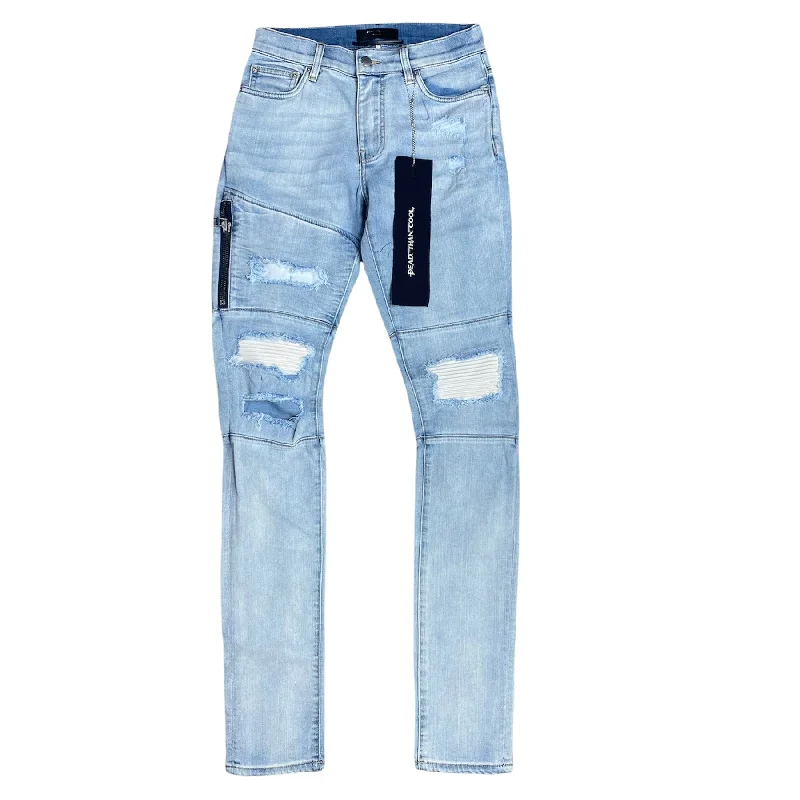 Dead Than Cool Moto Jean (Lt Blue) - JN234 Masculine Men's Thick Masculine Men's Thick