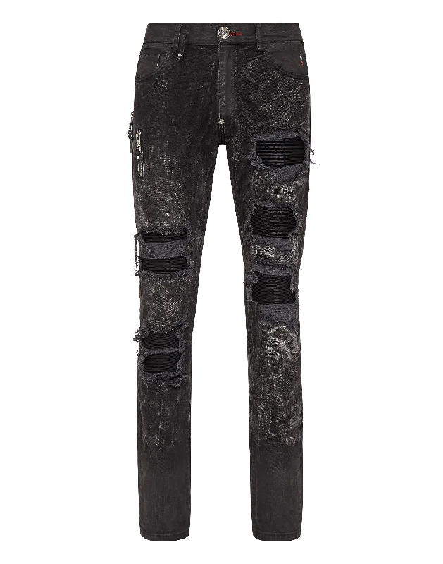 Denim Trousers Rock Star Fit Elegant Men's Formal  Elegant Men's Formal 