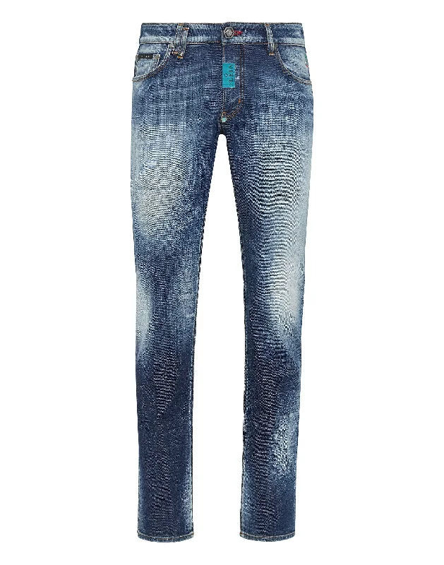 Denim Trousers Super Straight Cut Premium Hexagon Bohemian Men's Free Bohemian Men's Free