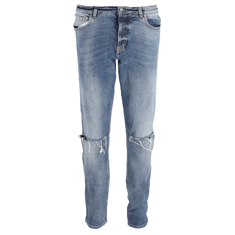 Givenchy Distressed Washed Slim-Fit Jeans in Light Blue Cotton Dynamic Men's High Dynamic Men's High