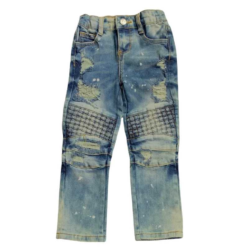 Haus of Junior Denim Jean (Aqua/Gold) - PS18ZBDCW Trendy Men's Scandinavian Trendy Men's Scandinavian