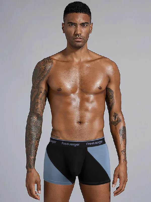 FreeLonger Men's Big Pouch Breathable Seamless Trunks Sporty Men's Athleisure  Sporty Men's Athleisure 