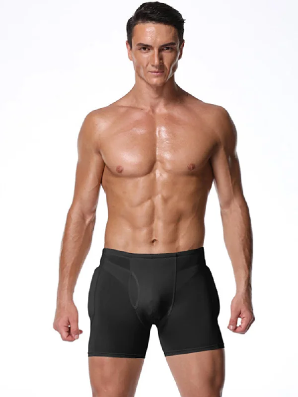 Men's Butt Enhancing Trunks Seamless Shapewear Monochromatic All Monochromatic All