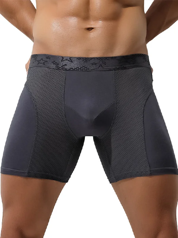 Men's Long Anti-Chafing Athletic Boxer Briefs Sporty Men's Tennis Sporty Men's Tennis