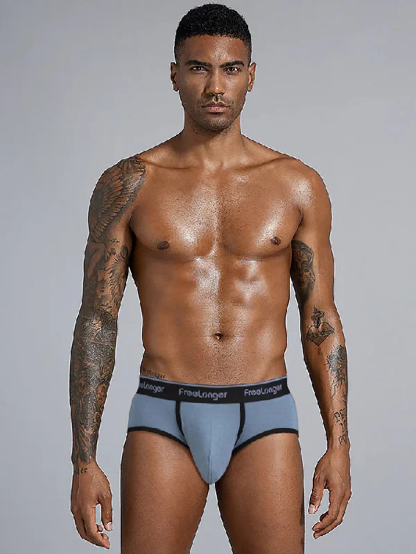 FreeLonger Men's Microfiber Covered Silky Touch Briefs Edgy Men's Punk Edgy Men's Punk