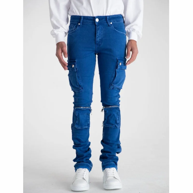 Pheelings Never Look Back Cargo Flare Stack Denim (Royal Blue) - PH-SS22 Casual Men's Short Casual Men's Short