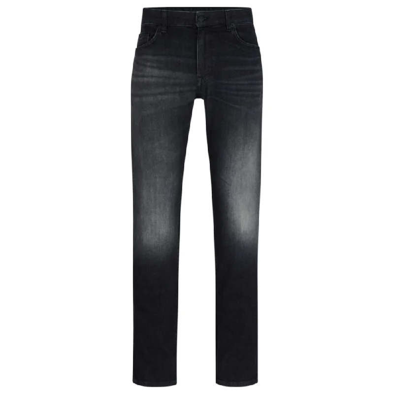 Regular-fit jeans in black Italian cashmere-touch denim Modern Men's  Modern Men's 