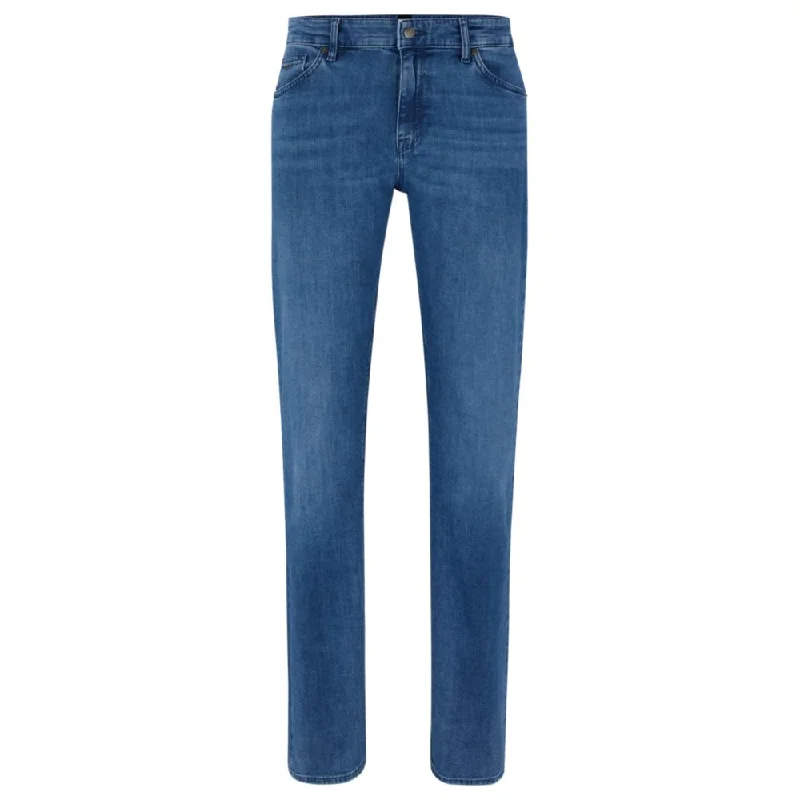 Regular-fit jeans in blue Italian cashmere-touch denim Modern Men's  Modern Men's 