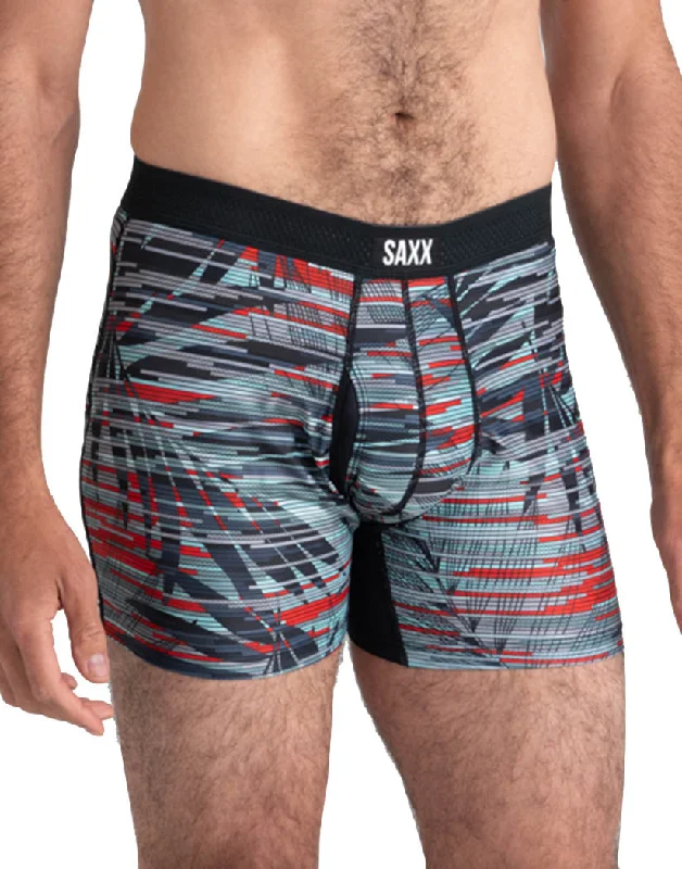 SAXX Hot Shot Boxer Brief Fly Crystal Palms Fog Blue SXBB09F Relaxed Men's Australian  Relaxed Men's Australian 