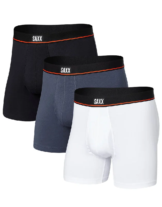 SAXX Non-Stop Stretch Cotton Boxer Brief Fly 3 Pack SXPP3J Athletic Men's Compression Athletic Men's Compression