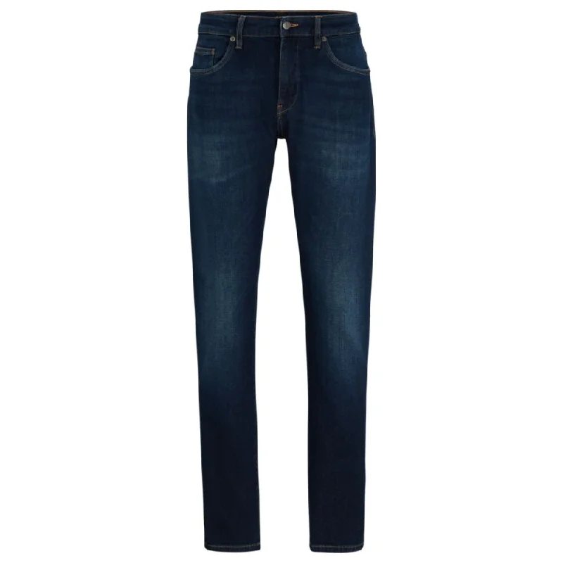 Slim-fit jeans in blue Italian cashmere-touch denim Sophisticated Men's French Sophisticated Men's French