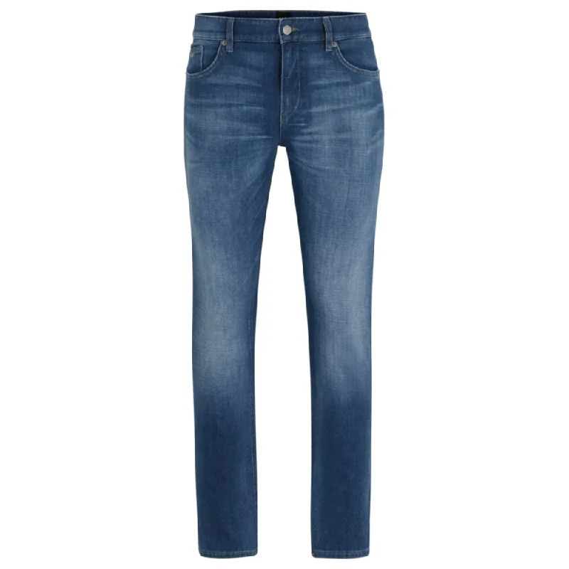 Slim-fit jeans in blue Italian cashmere-touch denim Confident Men's High Confident Men's High