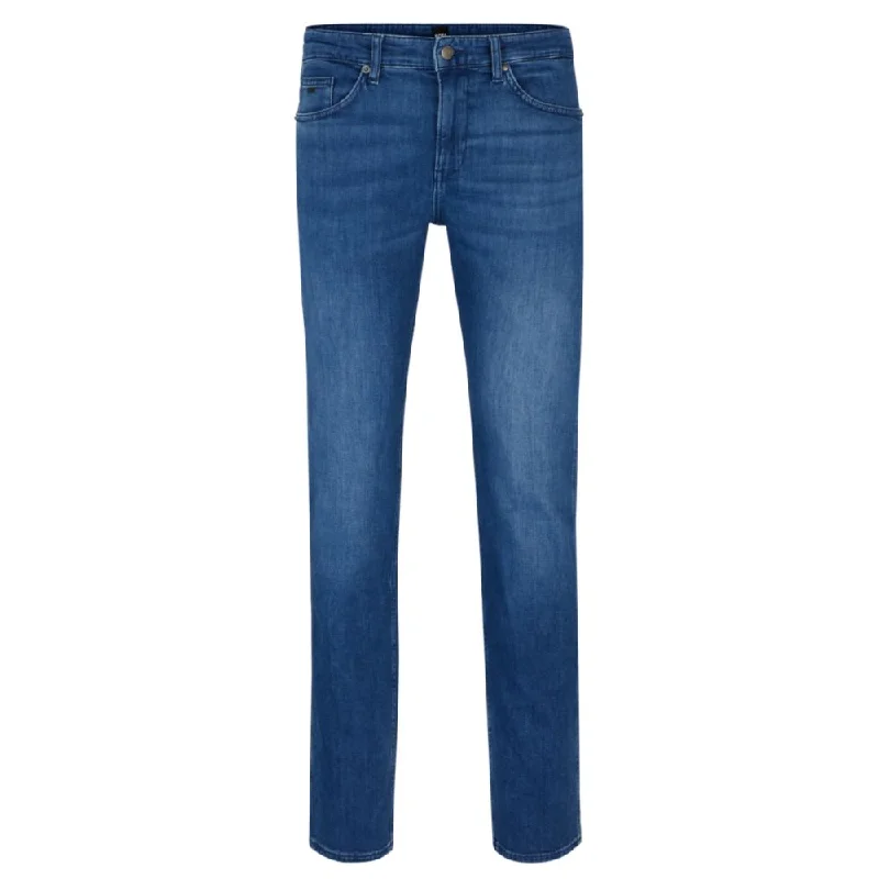 Slim-fit jeans in blue Italian cashmere-touch denim Refined Men's European Refined Men's European